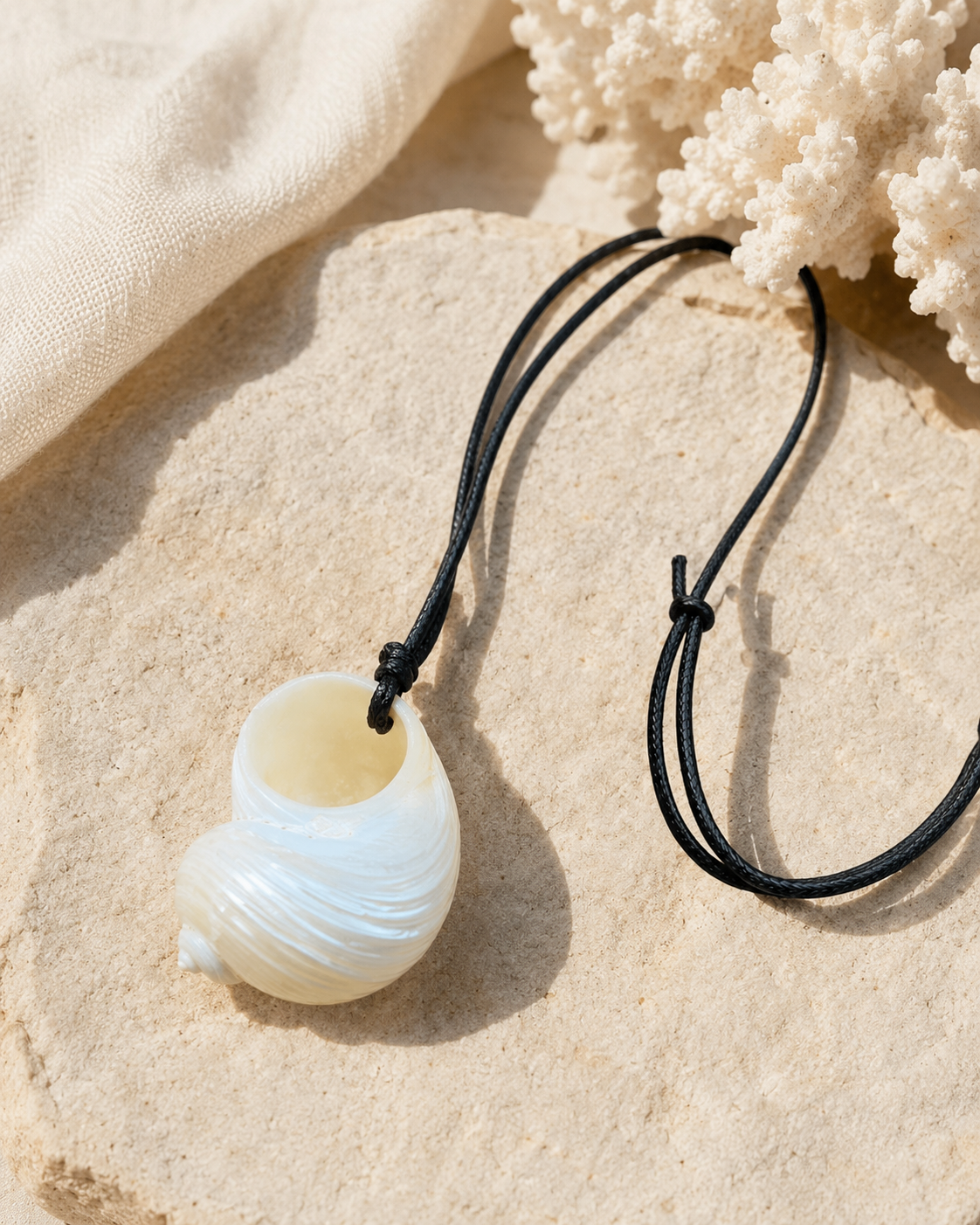 Nautilus shell necklace ocean-inspired accessory Solera Felice