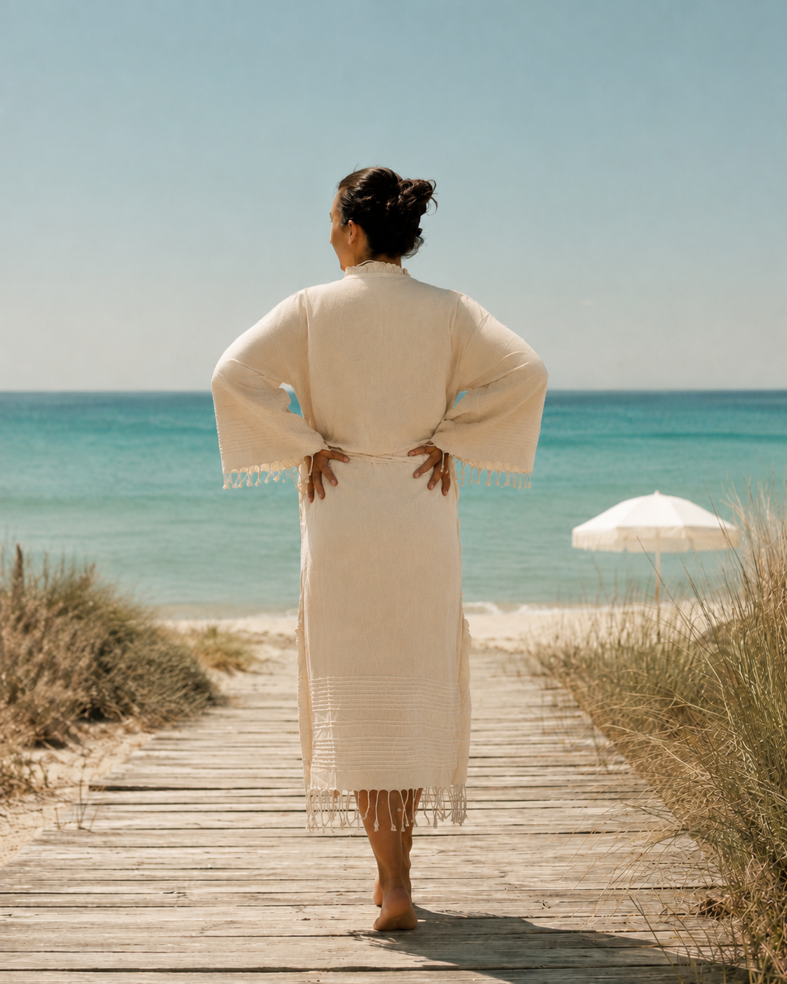 Solera Felice White Ruffle Cotton Wrap Dress