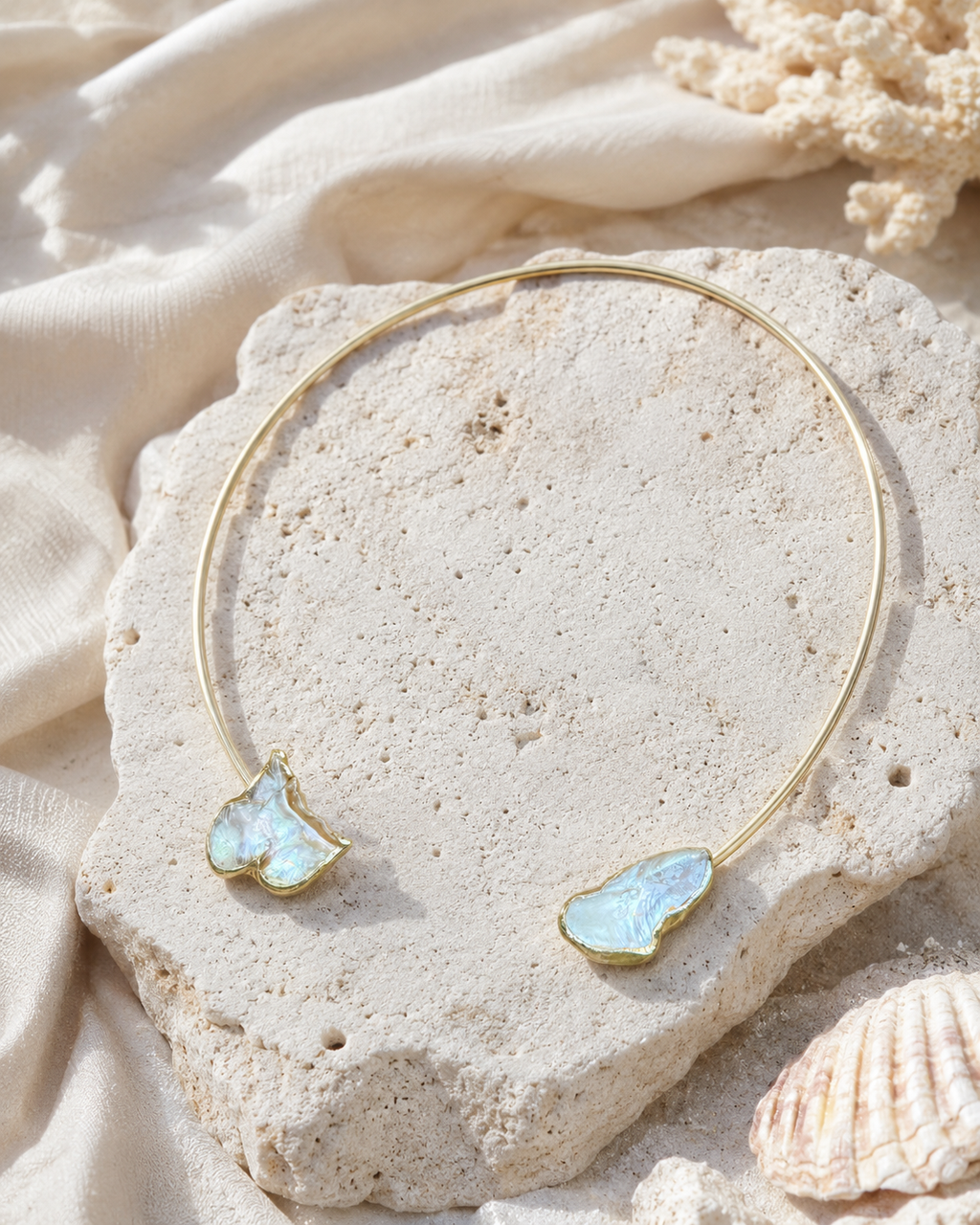 Solera Felice Keshi Pearl Open Collar Necklace
