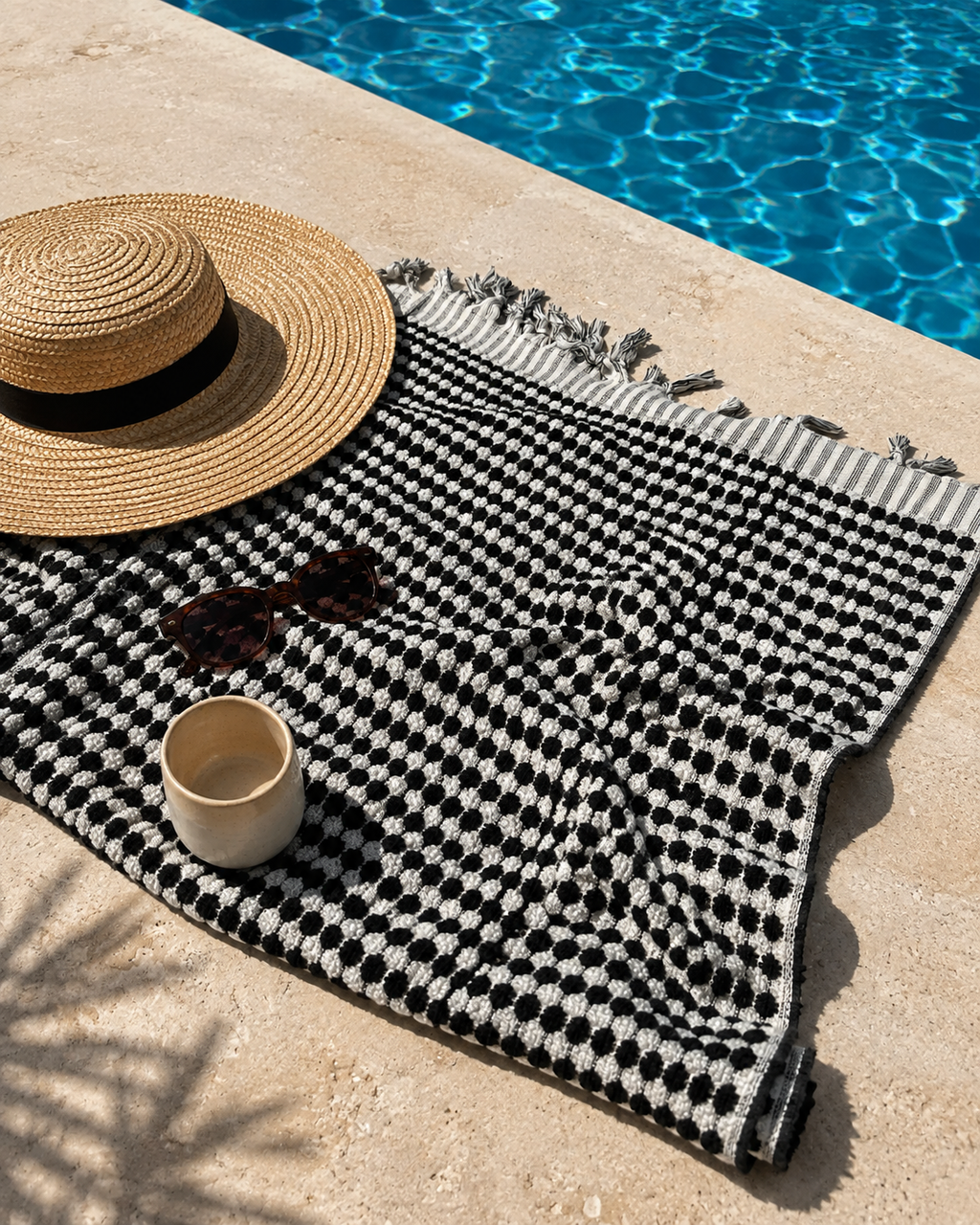 Solera Felice Monochrome Bobble Cotton Beach Towel